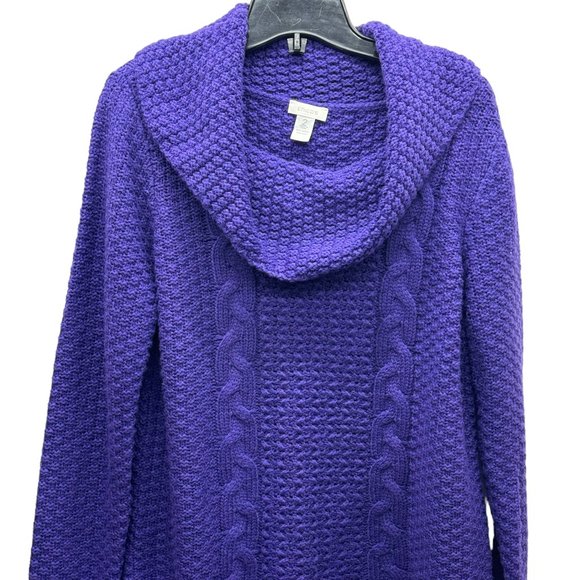 Vintage Chico’s Turtle Neck Knit Mock Neck Women’s Sweater Purple - Size 2 - Picture 1 of 7